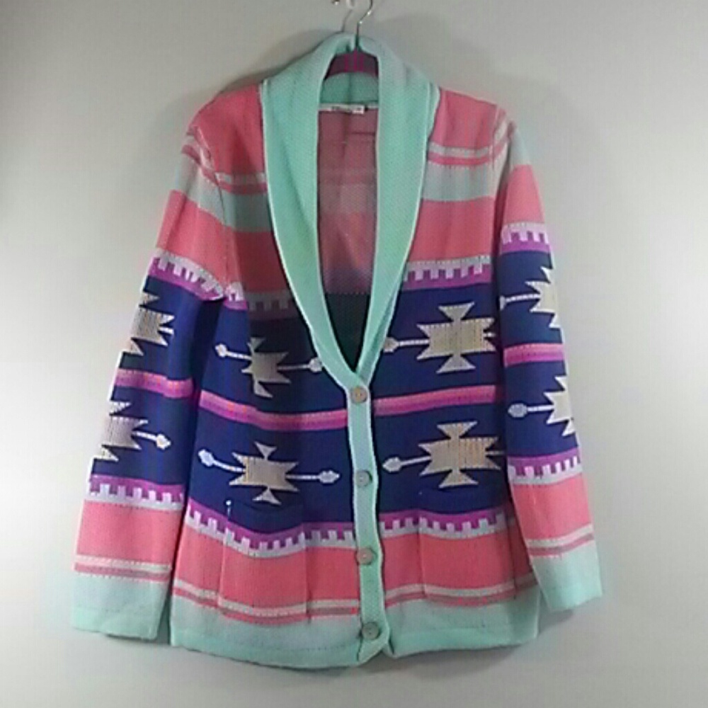Ellison Printed Button Down Cardigan NWOT